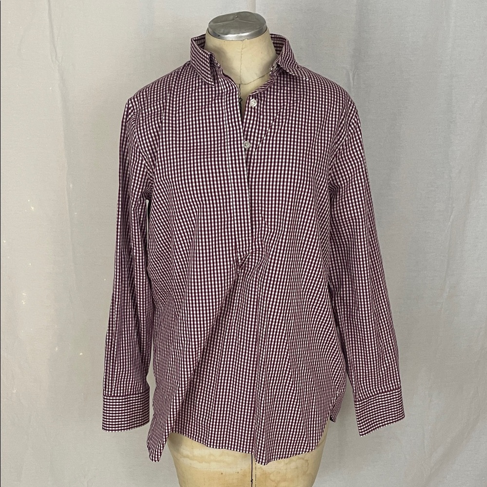 Lands' End Women's Classic Checkered Shirt Size 10P
